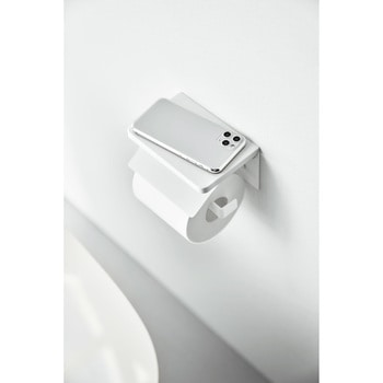 ウォールトイレットペーパーホルダー タワー 石こうボード壁対応 ホワイト 山崎実業