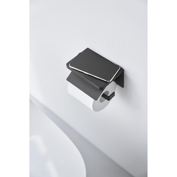 ウォールトイレットペーパーホルダー タワー 石こうボード壁対応 ブラック 山崎実業