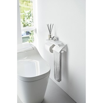 ウォールトイレットペーパーホルダー タワー ダブル 石こうボード壁対応 ホワイト 山崎実業