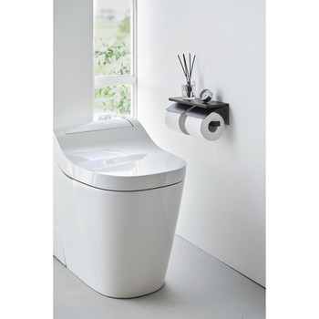 ウォールトイレットペーパーホルダー タワー ダブル 石こうボード壁対応 ブラック 山崎実業