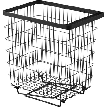 折り畳み脚付きランドリーバスケット タワー ブラック - 山崎実業