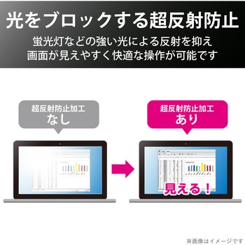 液晶保護フィルム MacBookPro 13インチ 超反射防止 ブルーライトカット フィルター エレコム