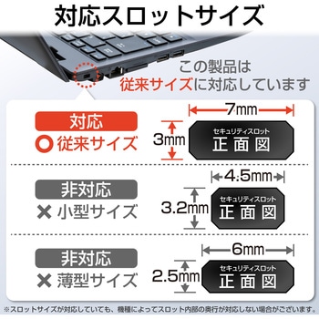 パソコンセキュリティ ロックプレート 固定専用 両面テープ固定 コンパクトタイプ 汎用 盗難防止 防犯対策 エレコム
