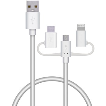 USBケーブル 3in1 ( microB + タイプC + Lightning - USB A ) スマートフォン タブレット エレコム