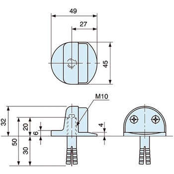 床付け戸当り RYOBI (リョービ) 床取付型 【通販モノタロウ】