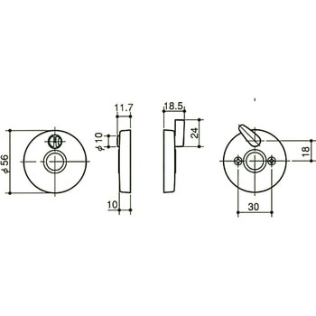 Kレバーミニケース丸座表示錠 GIKEN(川口技研)