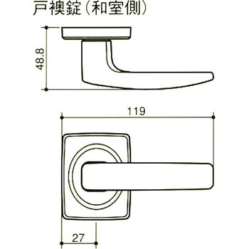 Kレバー丸座戸襖錠 GIKEN(川口技研)