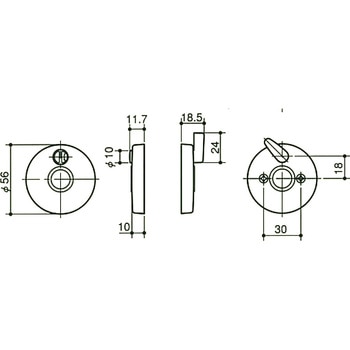 Kレバーミニケース丸座表示錠 GIKEN(川口技研)