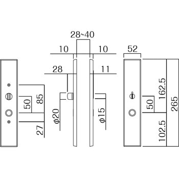 取替用LVSケースHT26長座表示錠(ケースラッチ+HT26長座セット) GIKEN(川口技研)