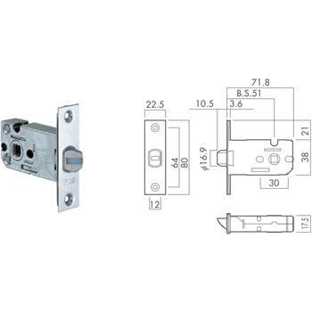 取替用LSミニケースHT26長座鍵付(ミニケースラッチ+HT26長座セット) GIKEN(川口技研)