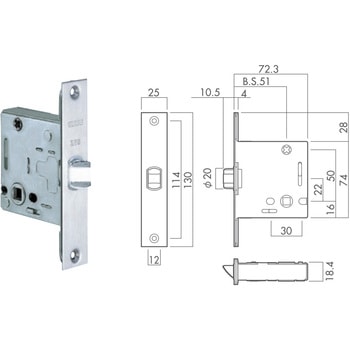 LVSケーススクエア角座空錠(ケースラッチ+SQ角座セット) - GIKEN(川口技研)