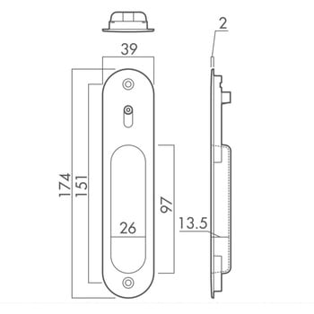戸引手Atype(表示錠) - GIKEN(川口技研)
