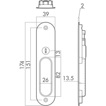 戸引手Atype(シリンダー錠) GIKEN(川口技研)