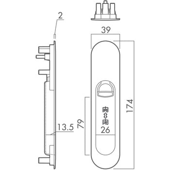 戸引手Atype(シリンダー錠) GIKEN(川口技研)