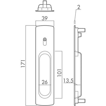 引戸錠Btype(内締錠) GIKEN(川口技研)
