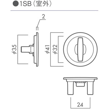 セパレート1SBtype引戸錠(両面丸座サムターン) - GIKEN(川口技研)