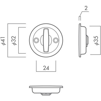 セパレートSBtype引戸錠(丸座サムターン+内締錠) GIKEN(川口技研)