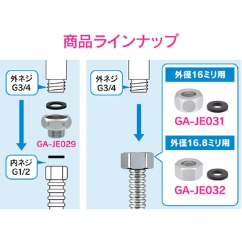 これエエやん フレキパイプ用フクロナット 外径16.8ミリ用 呼13フレキパイプ 呼20と接続 GAONA(ガオナ)