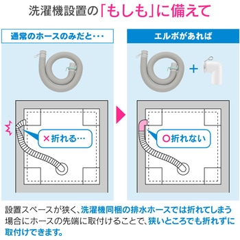 これエエやん 洗濯機排水ホース用エルボ 省スペース 既存ホースと接続 直接接続 狭いスペース GAONA(ガオナ)