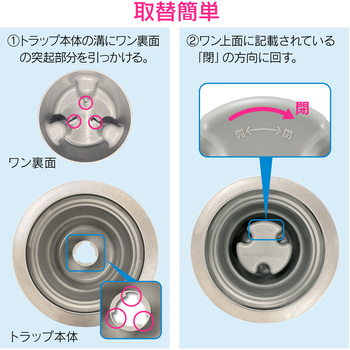 これエエやん 流し用トラップ防臭ワン 防臭・防虫 凹凸型 羽なし 交換 キッチン シンク GAONA(ガオナ)