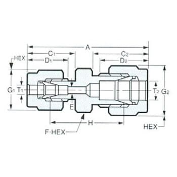 RU-10・12-0 Wフェルールフィッティング RU レジューシングユニオン 1