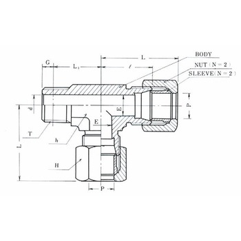 銅管用 くい込み継手 B型 15MPa GT3 サービスチーズ フジトク