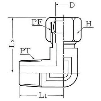 黄銅製管継手 リングジョイント RE ハーフエルボ フジトク