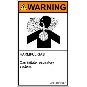 PL警告表示ラベル(ANSI準拠)│ガス・薬液などの危険：有毒ガス/窒息│英語(タテ) SCREENクリエイティブコミュニケーションズ