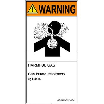 PL警告表示ラベル(ANSI準拠)│ガス・薬液などの危険：有毒ガス/窒息│英語(タテ) SCREENクリエイティブコミュニケーションズ
