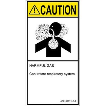 PL警告表示ラベル(ANSI準拠)│ガス・薬液などの危険：有毒ガス/窒息│英語(タテ) SCREENクリエイティブコミュニケーションズ