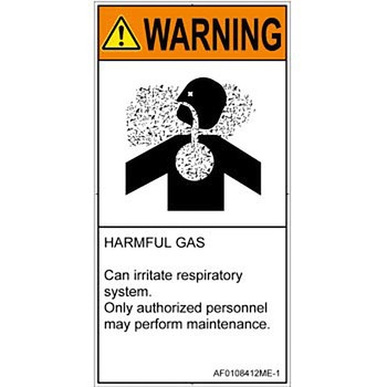 PL警告表示ラベル(ANSI準拠)│ガス・薬液などの危険：有毒ガス/窒息│英語(タテ) SCREENクリエイティブコミュニケーションズ