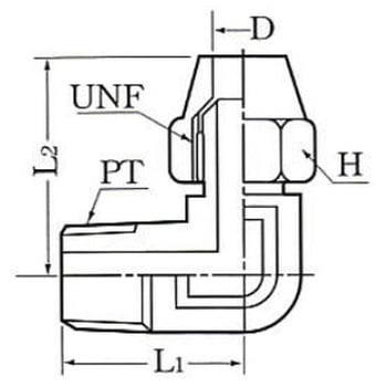 黄銅製管継手 フレアージョイント FE ハーフエルボ フジトク