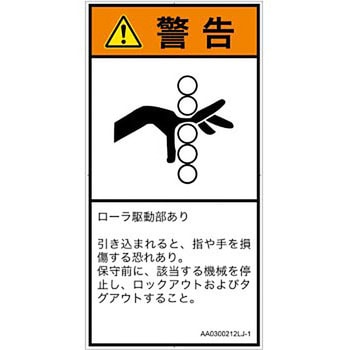 PL警告表示ラベル(ANSI準拠)│機械的な危険：駆動部(ローラ)│日本語(タテ) SCREENクリエイティブコミュニケーションズ