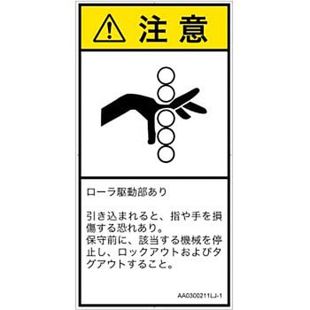 PL警告表示ラベル(ANSI準拠)│機械的な危険：駆動部(ローラ)│日本語(タテ) SCREENクリエイティブコミュニケーションズ