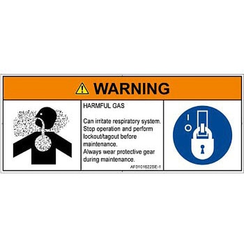 PL警告表示ラベル(ANSI準拠)│ガス・薬液などの危険：有毒ガス/窒息│英語(マルチシンボルマーク) SCREENクリエイティブコミュニケーションズ