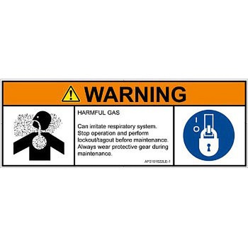 PL警告表示ラベル(ANSI準拠)│ガス・薬液などの危険：有毒ガス/窒息│英語(マルチシンボルマーク) SCREENクリエイティブコミュニケーションズ