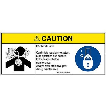PL警告表示ラベル(ANSI準拠)│ガス・薬液などの危険：有毒ガス/窒息│英語(マルチシンボルマーク) SCREENクリエイティブコミュニケーションズ