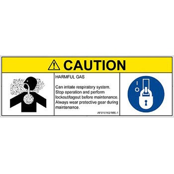 PL警告表示ラベル(ANSI準拠)│ガス・薬液などの危険：有毒ガス/窒息│英語(マルチシンボルマーク) SCREENクリエイティブコミュニケーションズ