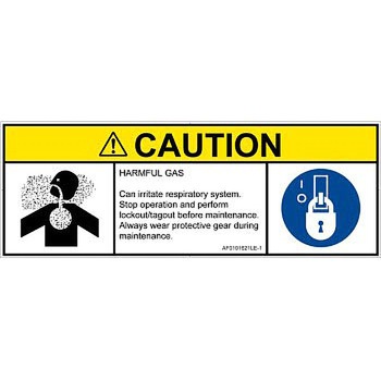 PL警告表示ラベル(ANSI準拠)│ガス・薬液などの危険：有毒ガス/窒息│英語(マルチシンボルマーク) SCREENクリエイティブコミュニケーションズ
