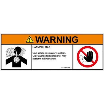 PL警告表示ラベル(ANSI準拠)│ガス・薬液などの危険：有毒ガス/窒息│英語(マルチシンボルマーク) SCREENクリエイティブコミュニケーションズ