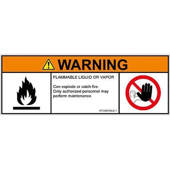 PL警告表示ラベル(ANSI準拠)│ガス・薬液などの危険：可燃性物質│英語(マルチシンボルマーク) SCREENクリエイティブコミュニケーションズ