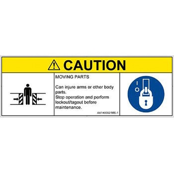 PL警告表示ラベル(ANSI準拠)│機械的な危険：押しつぶし(腕/体)│英語(マルチシンボルマーク) SCREENクリエイティブコミュニケーションズ
