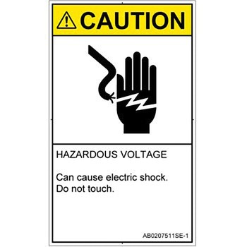 PL警告表示ラベル(ANSI準拠)│電気的な危険：感電│英語(タテ) SCREENクリエイティブコミュニケーションズ