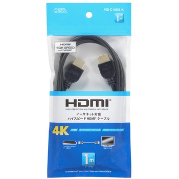 HDMIケーブル ハイスピード 4K対応 金メッキ端子 オーム電機