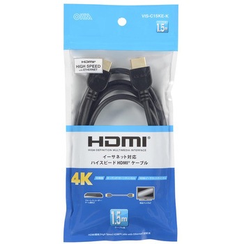 HDMIケーブル ハイスピード 4K対応 金メッキ端子 オーム電機