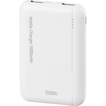 モバイルバッテリー 5000mAh 2.4A 2台同時充電 オーム電機
