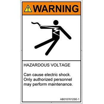 PL警告表示ラベル(ANSI準拠)│電気的な危険：感電│英語(タテ) SCREENクリエイティブコミュニケーションズ