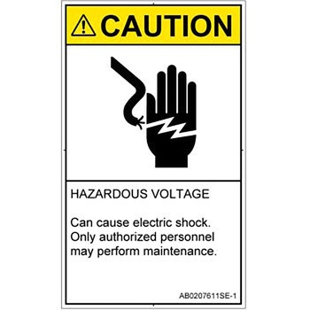PL警告表示ラベル(ANSI準拠)│電気的な危険：感電│英語(タテ) SCREENクリエイティブコミュニケーションズ