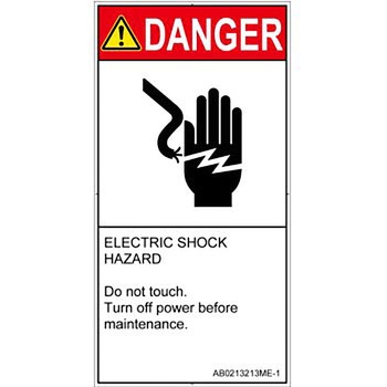 PL警告表示ラベル(ANSI準拠)│電気的な危険：感電│英語(タテ) SCREENクリエイティブコミュニケーションズ