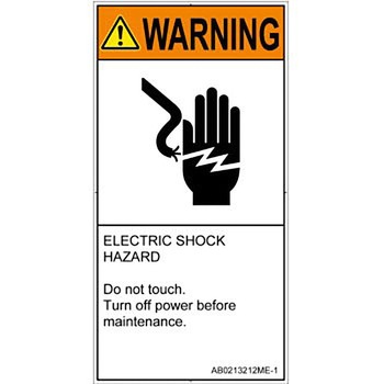 PL警告表示ラベル(ANSI準拠)│電気的な危険：感電│英語(タテ) SCREENクリエイティブコミュニケーションズ